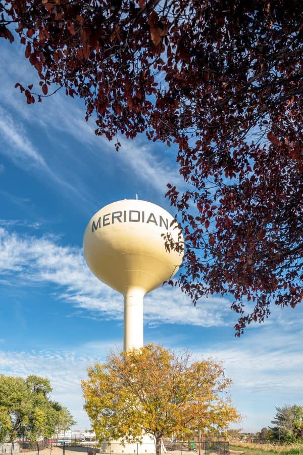 image of the water tower in Meridian, Idaho